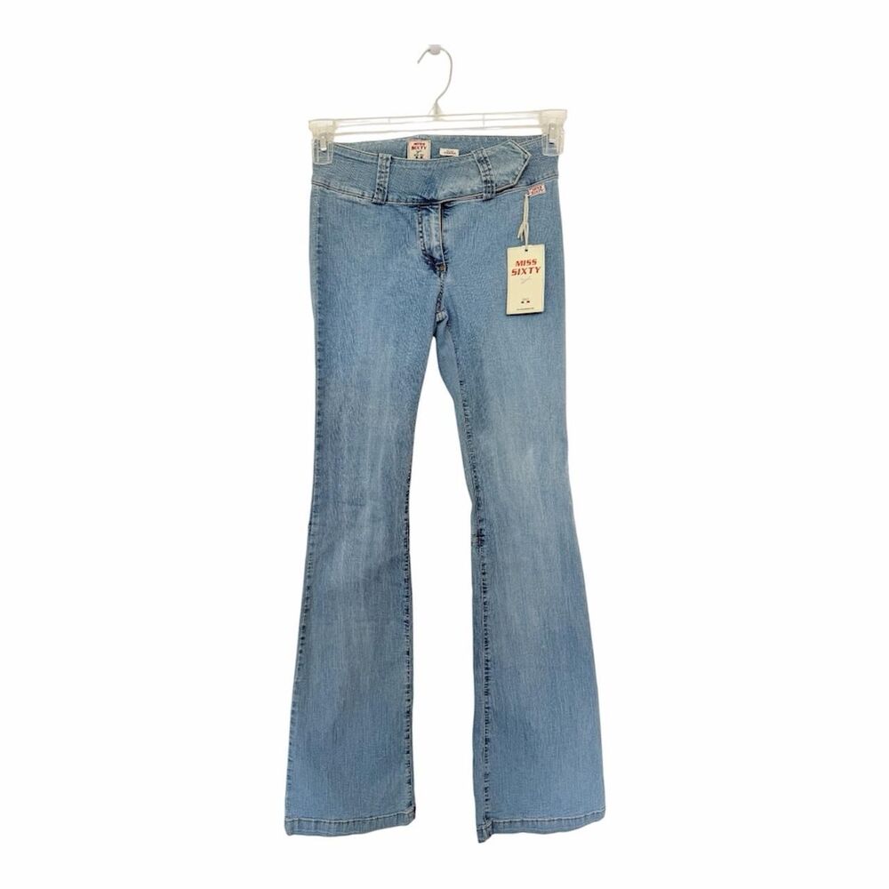 Rare NWT Vintage Y2K Women's Miss Sixty Light Wash Flare Jeans Size 26